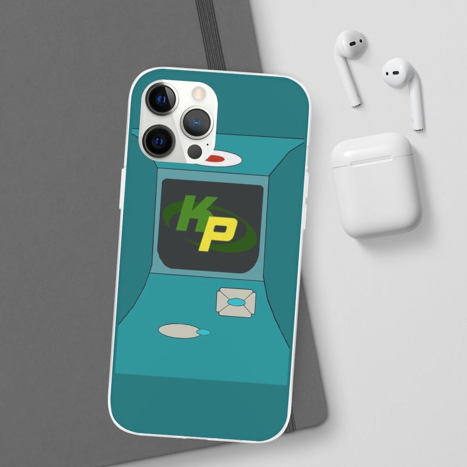 Kimmunicator-themed phone case placed on iPhone
