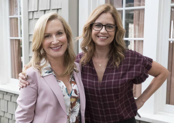 Jenna and Angela smile while posing together at an event