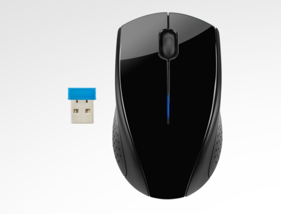 The wireless mouse with a USB plug