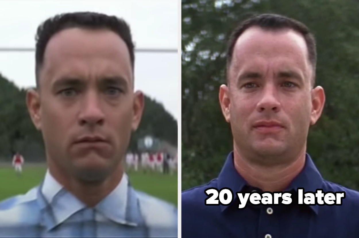 Forrest as a teenager, then 20 years later