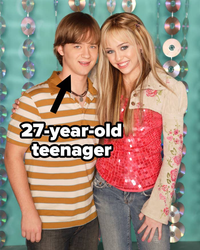 Jackson as a 27-year-old teenager on Hannah Montana