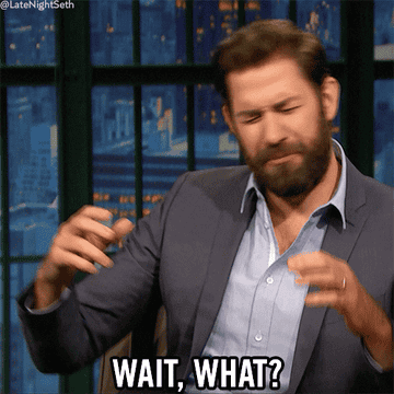 John Krasinski saying &quot;Wait, what?&quot; on Late Night With Seth Meyers