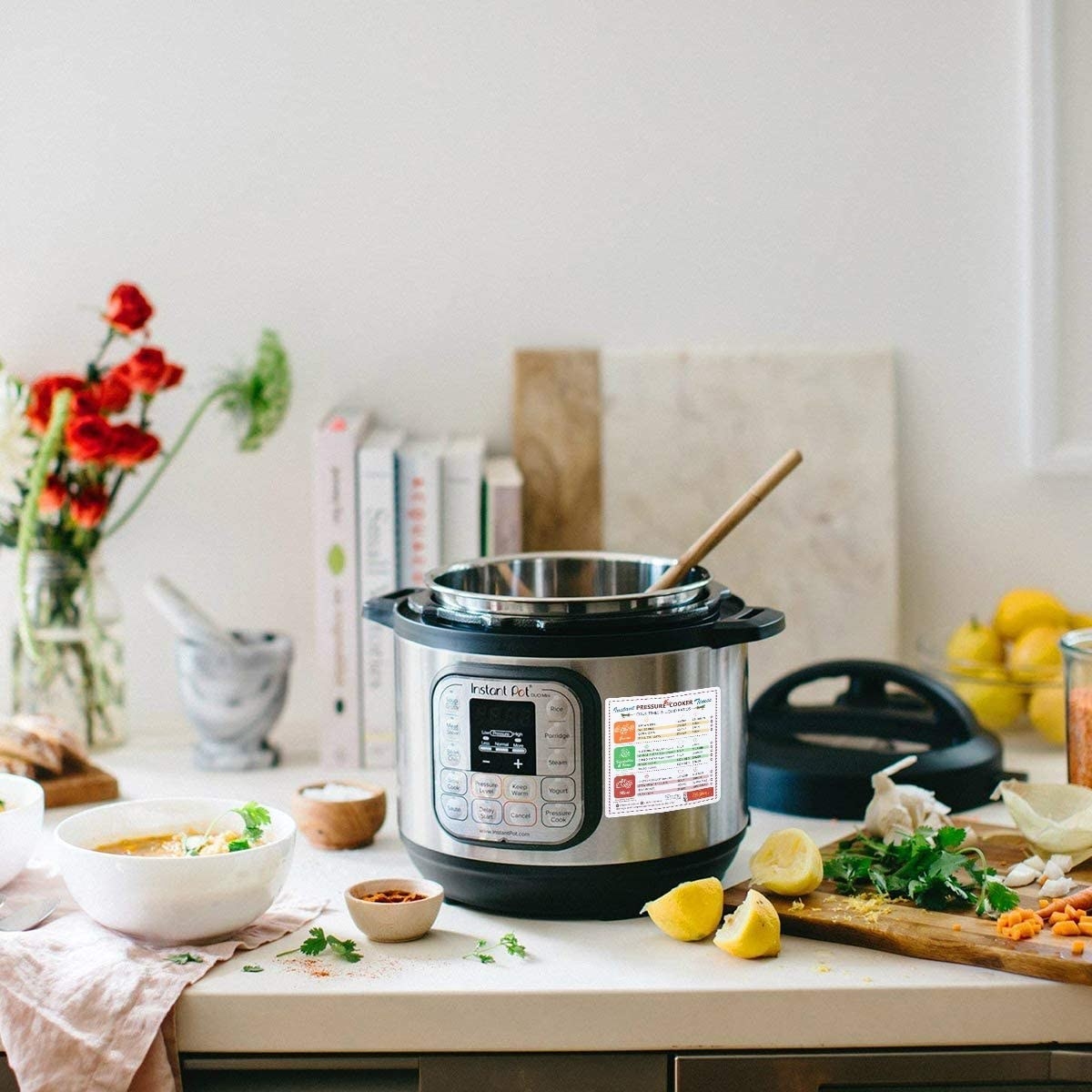 An Instant pot with a large magnet on the side