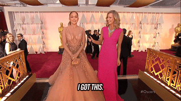 Jennifer Lopez saying, &quot;I got this,&quot; during a red carpet interview