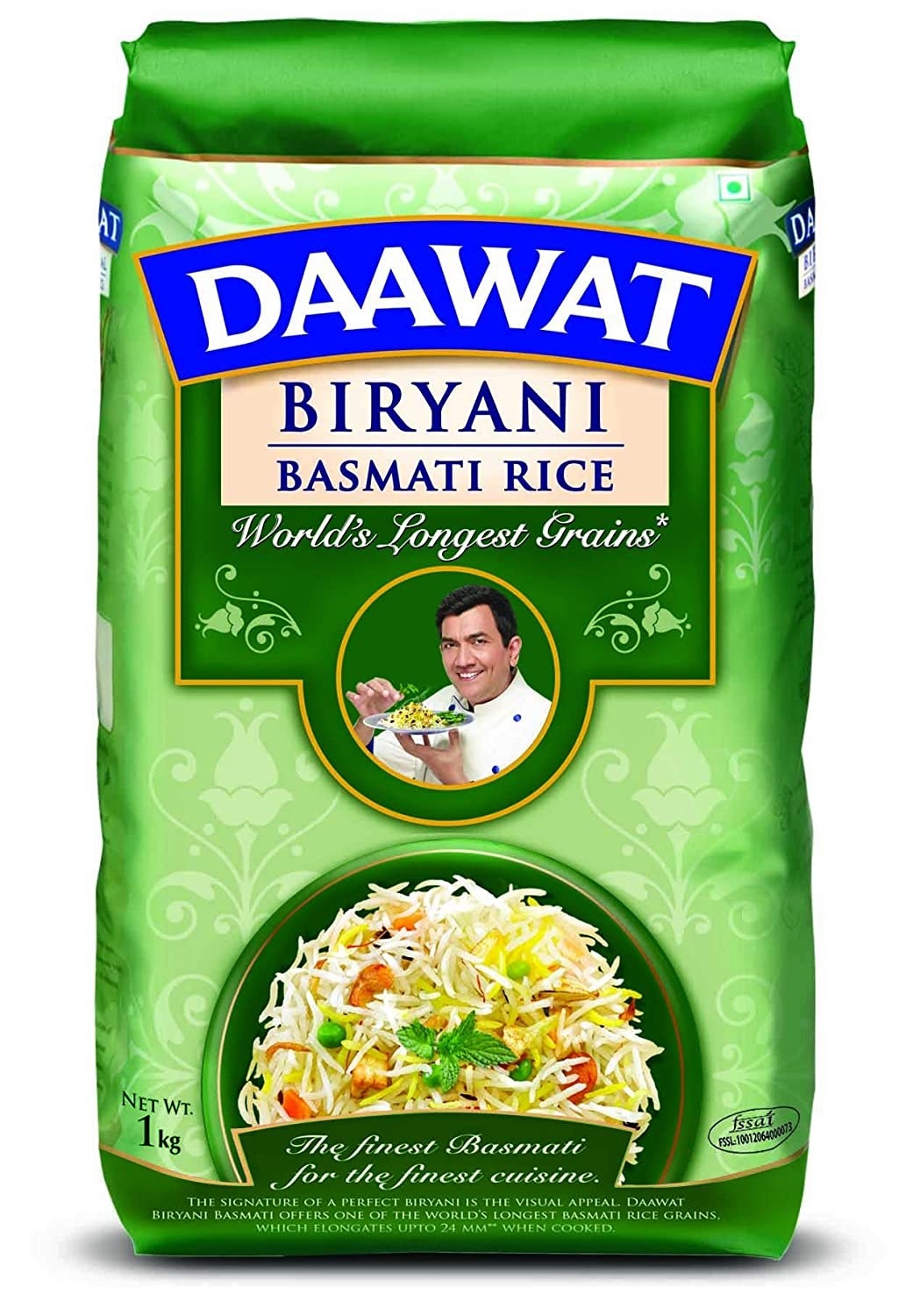 A packet of 1kg Biryani Basmati Rice.