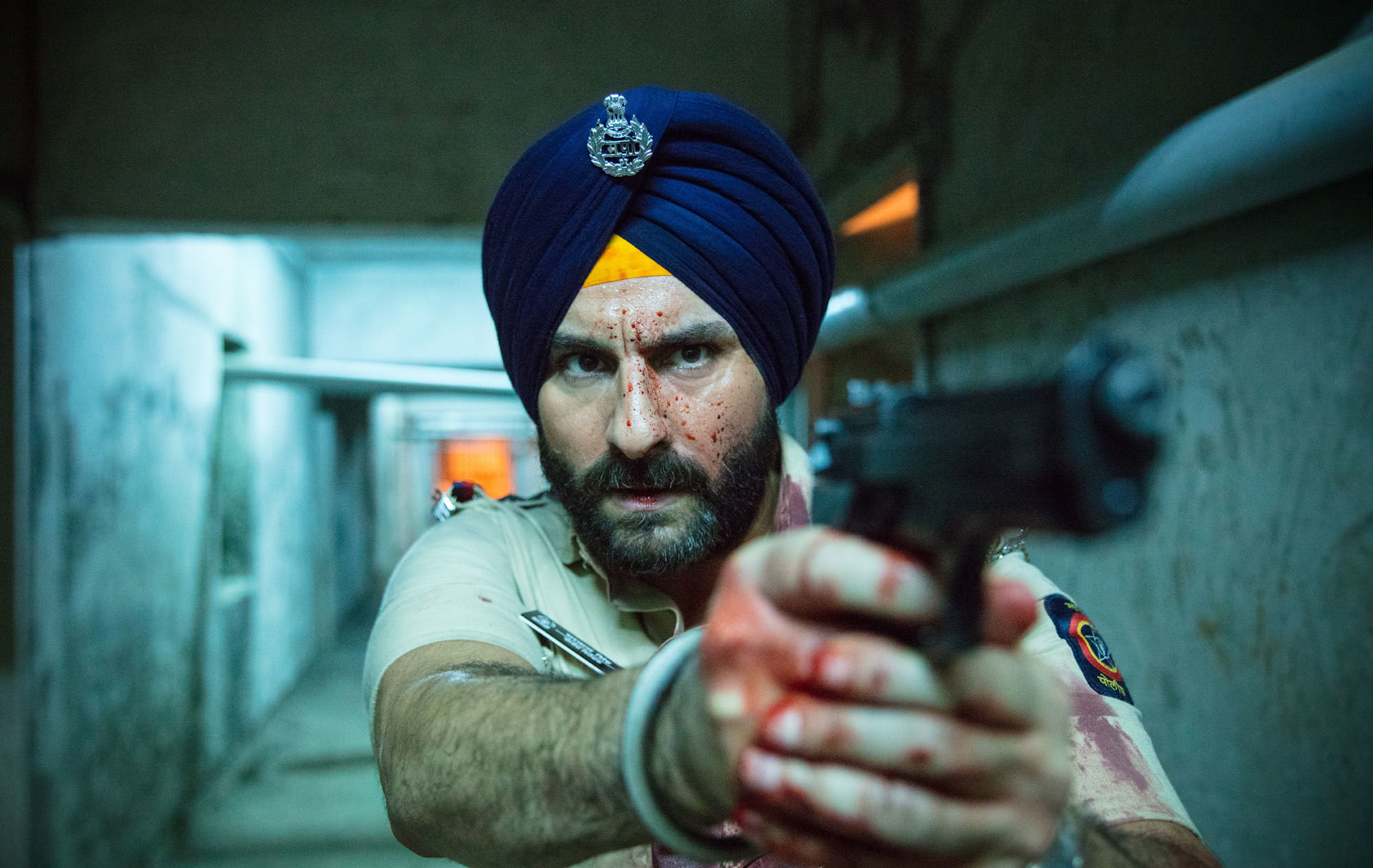 saif ali khan in a tense scene from the show 