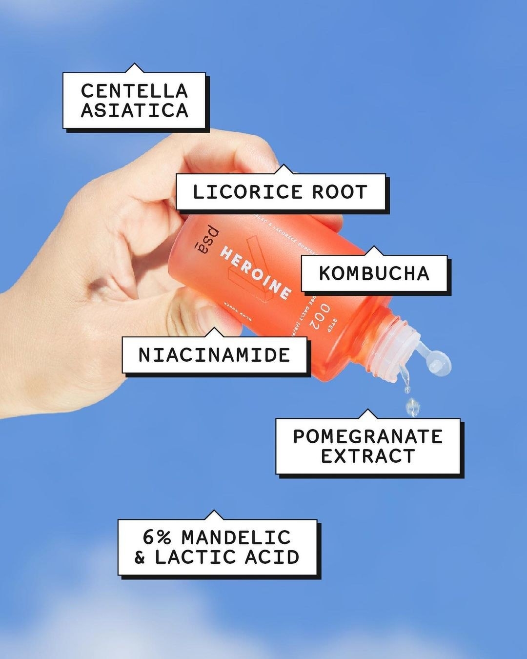 The bottle of product with text highlighting ingredients mentioend above