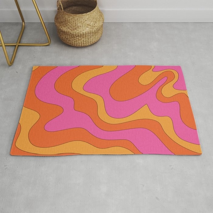 a wavy design on a small rug 