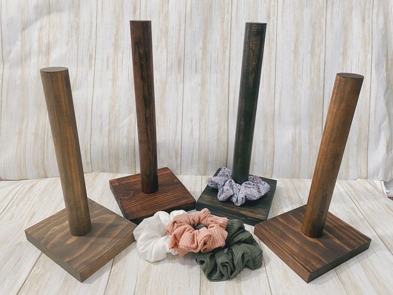 the tall wood scrunchie holders