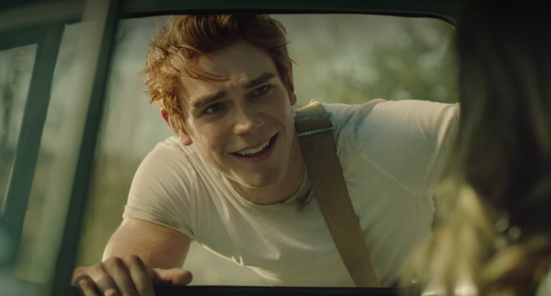 KJ Apa on &quot;Riverdale&quot; looking into a car window
