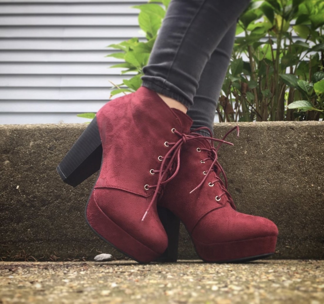 The maroon boots