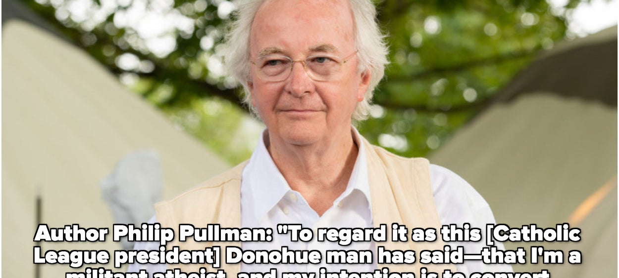 Philip Pullman protesting accusations that he&#x27;s trying to convert people to atheism with The Golden Compass books