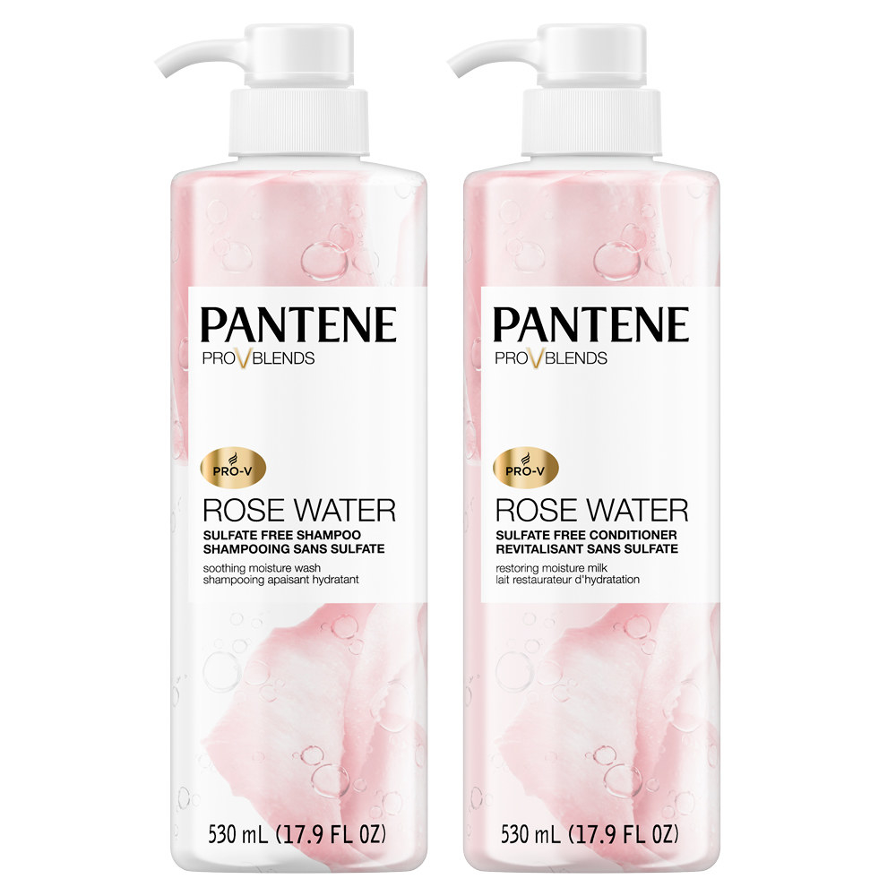 Pantene Shampoo and Sulfate Free Conditioner Kit, Soothing Rose Water, Twin Pack