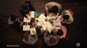 Study group working together at a table
