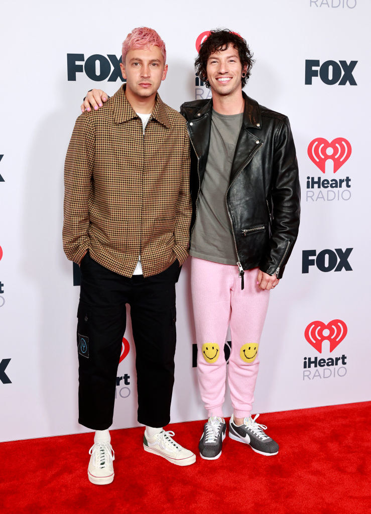 Tyler Joseph and Josh Dun of music group Twenty One Pilots attends the 2021 iHeartRadio Music Awards