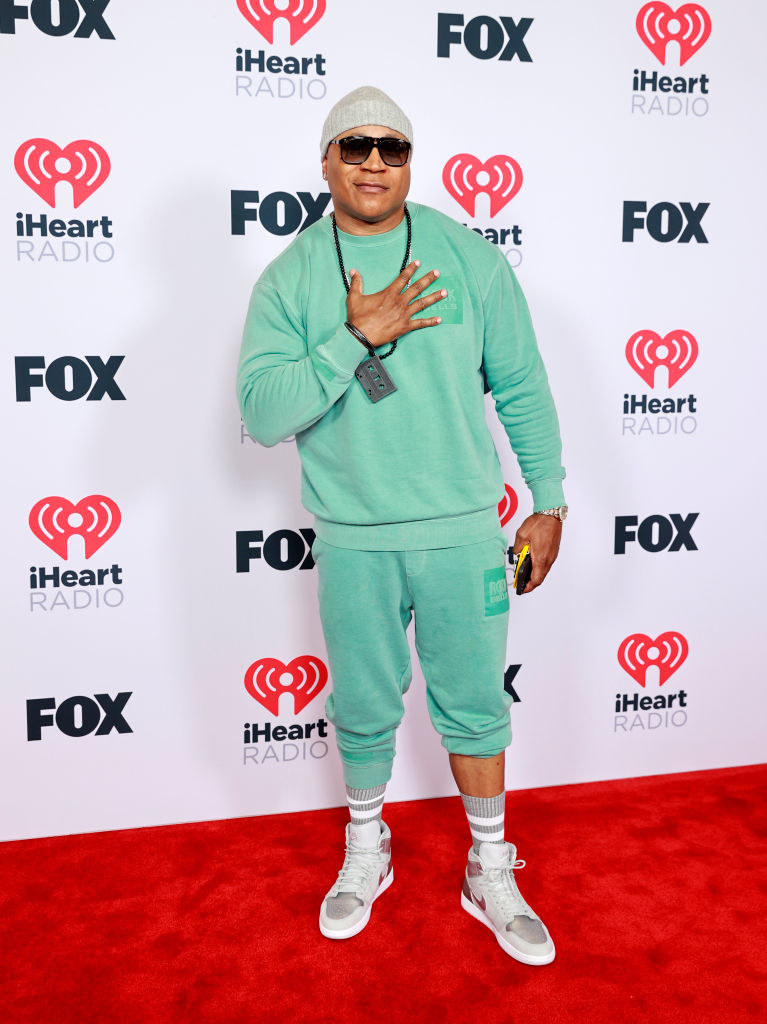 LL Cool J attends the 2021 iHeartRadio Music Awards in sweat pants and sneakers