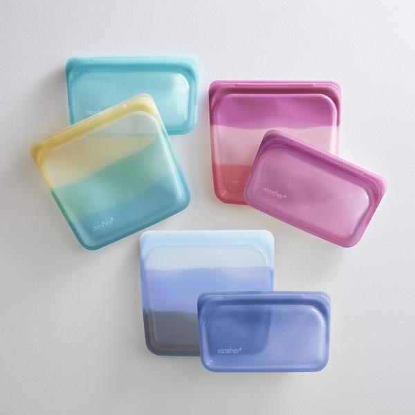 colorful reusable silicone bags