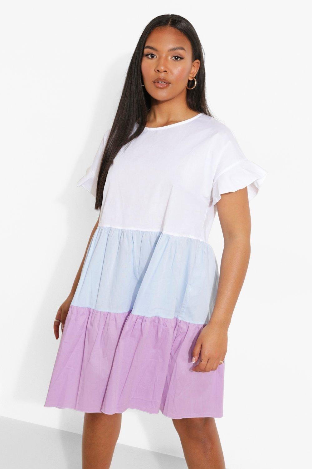 colorblock shirt dress