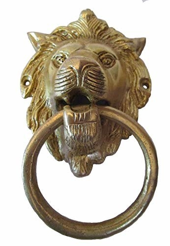 Vintage-style Brass Lion Door Knocker