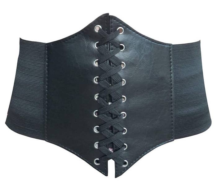 Black lace-up corset