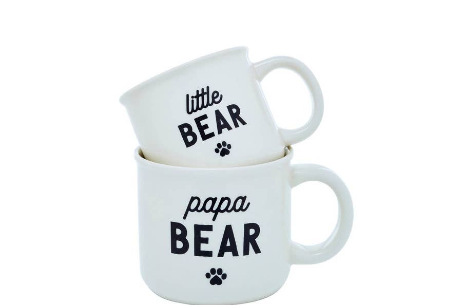 Papa and Mama established bear coffee mug set of two