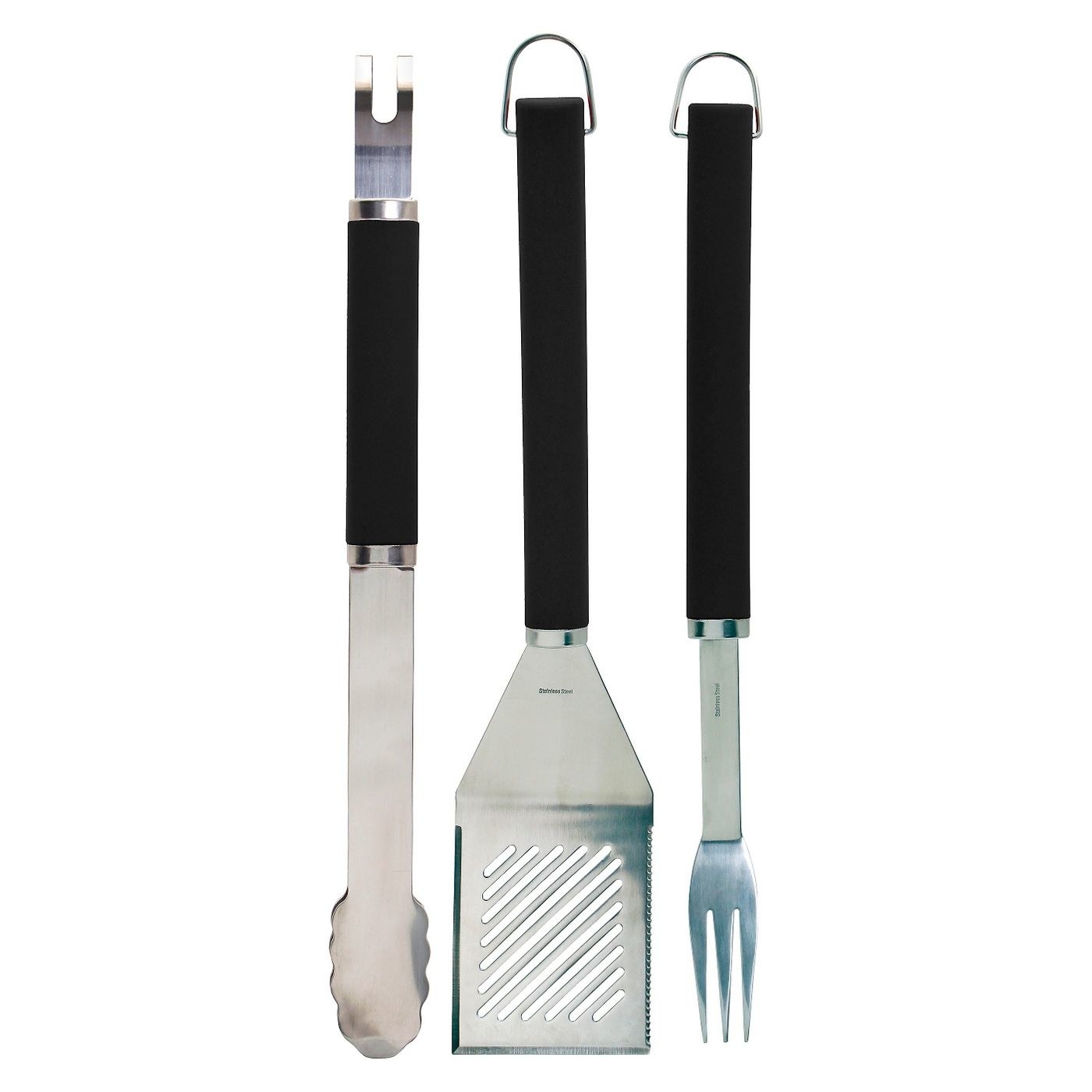 The three-piece stainless steel grill set