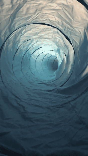 a gif of two dugs running inside of the tunnel 
