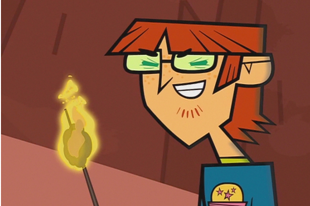 Harold burning a marshmallow