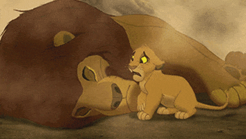 Simba trying to wake up Mufasa, who&#x27;s dead