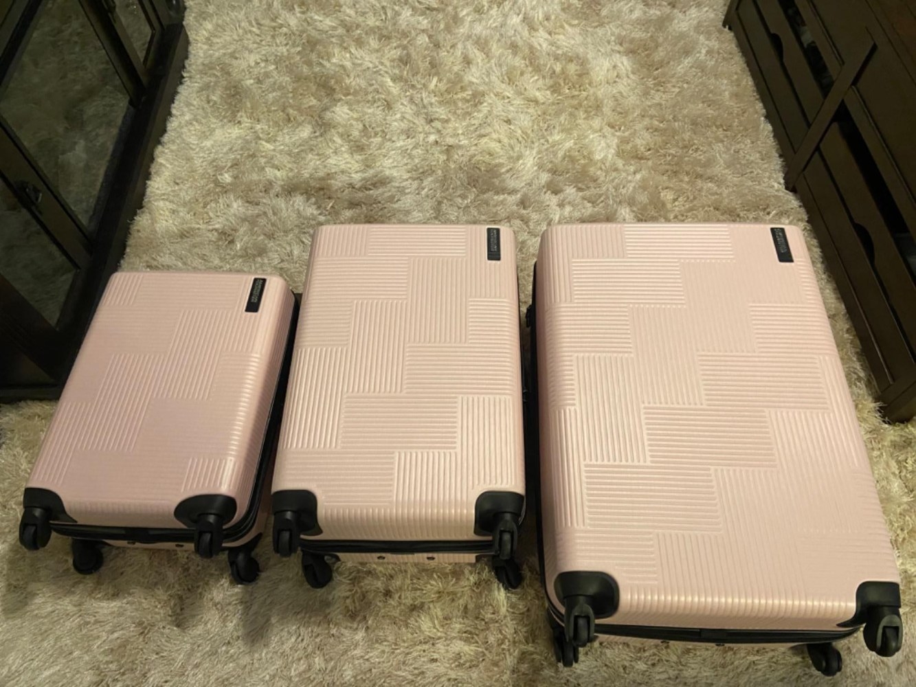 The suitcase in three sizes in the color Blush Pink