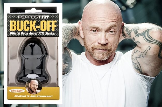 Product creator in seductive pose with the toy placed in front