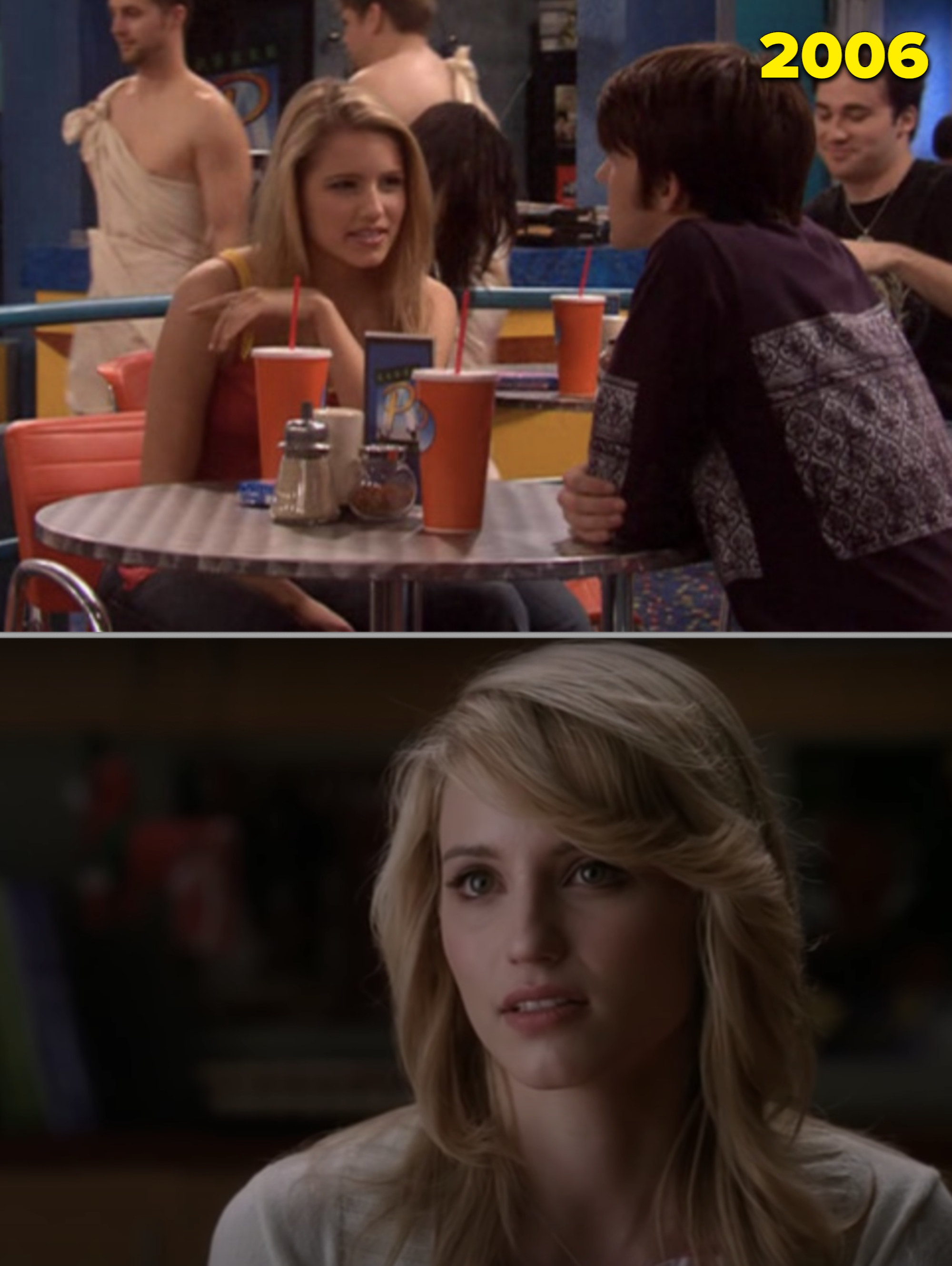 Dianna Agron at the movie theater and in &quot;Glee&quot;