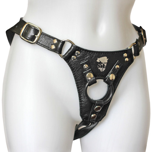 The black leather harness