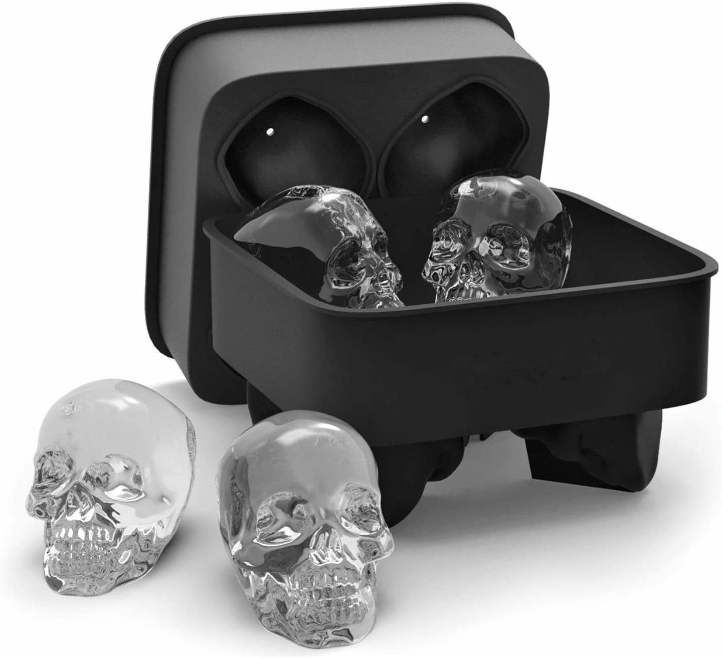 Black silicone skull ice moulds