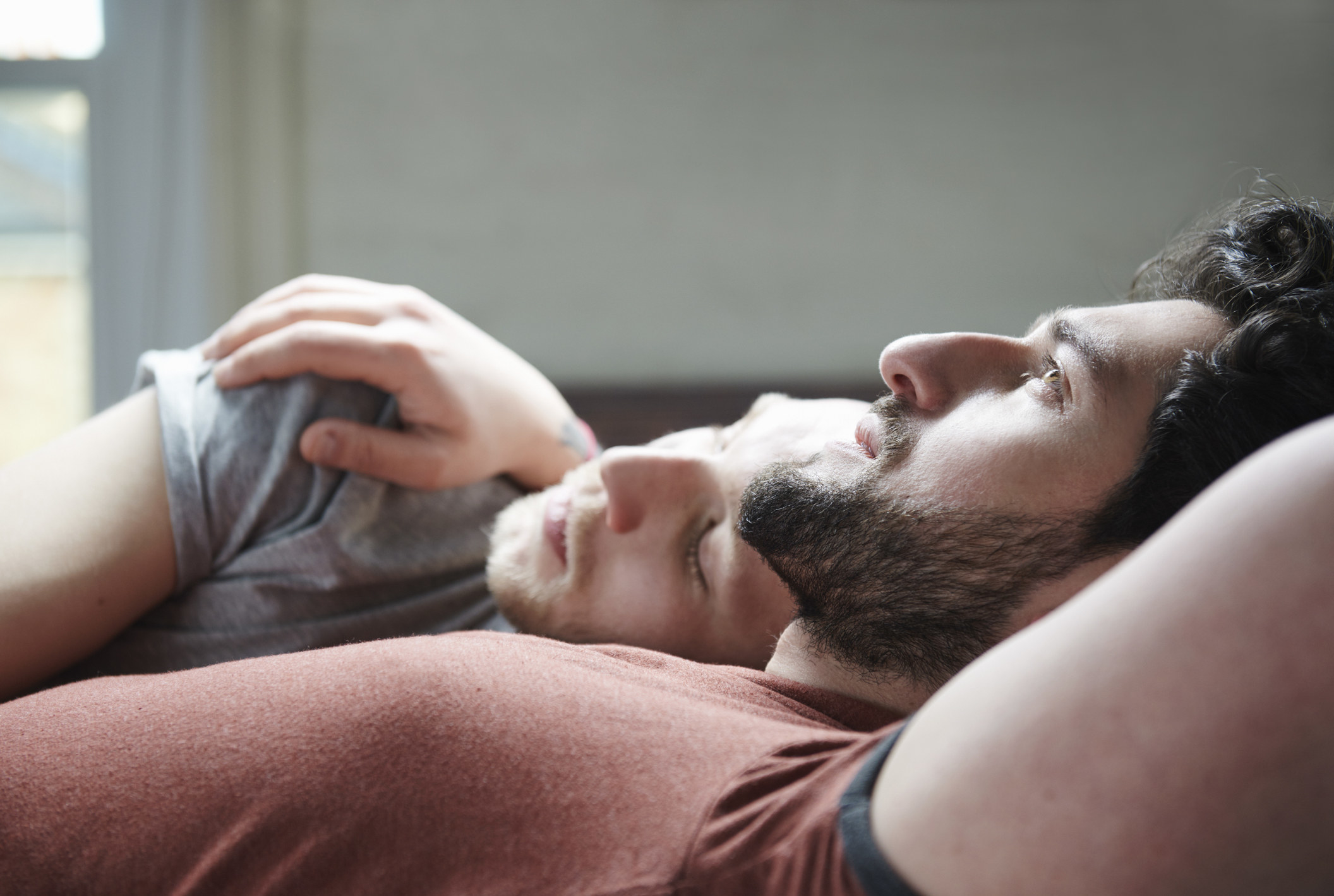 Two people cuddling