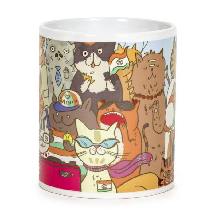 Cats of India cartoon coffee mug