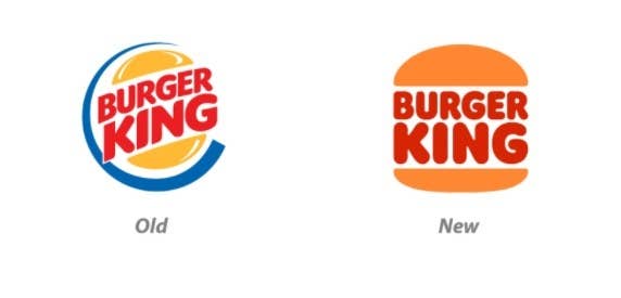 New Burger King logo versus old Burger King logo