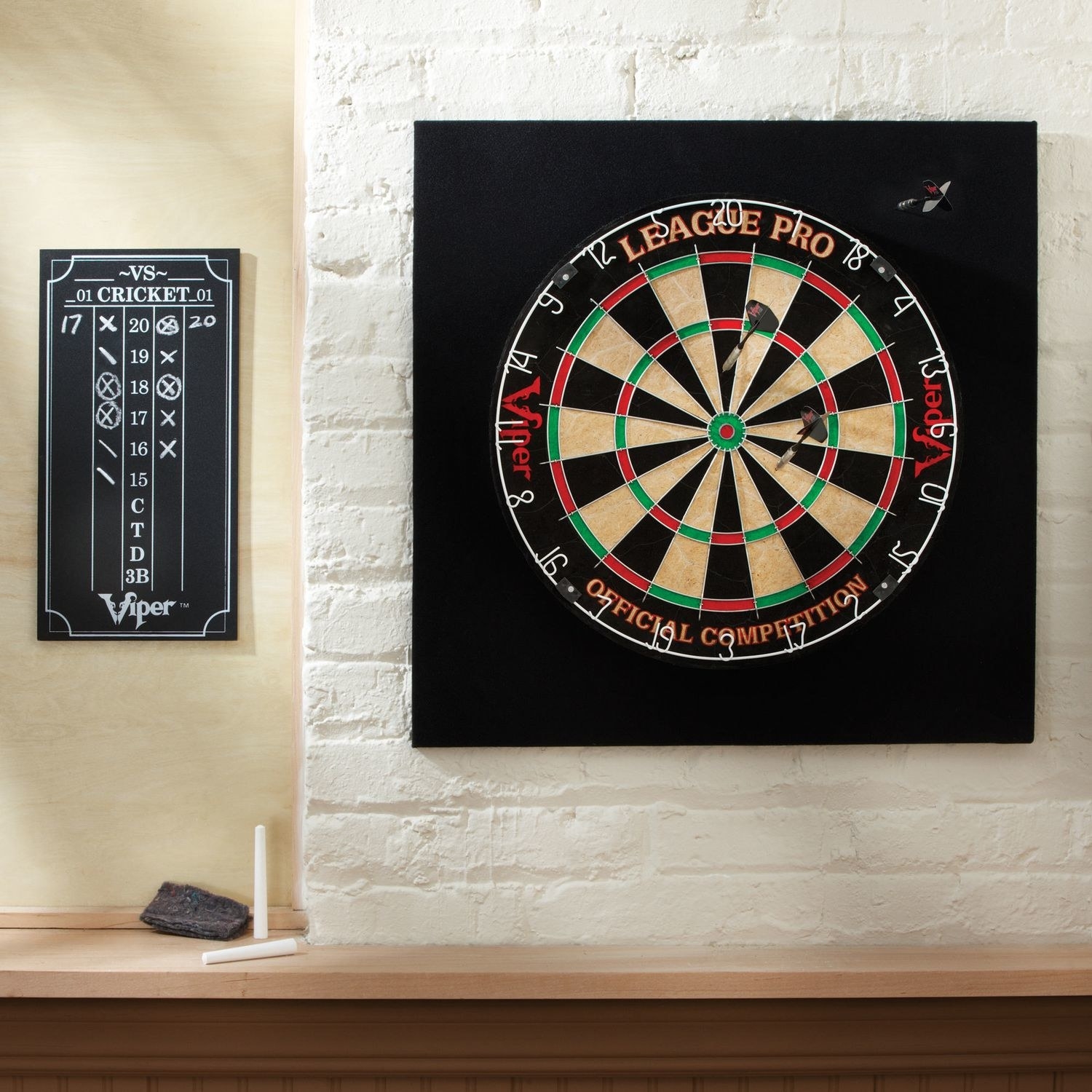 The dart board on a wall