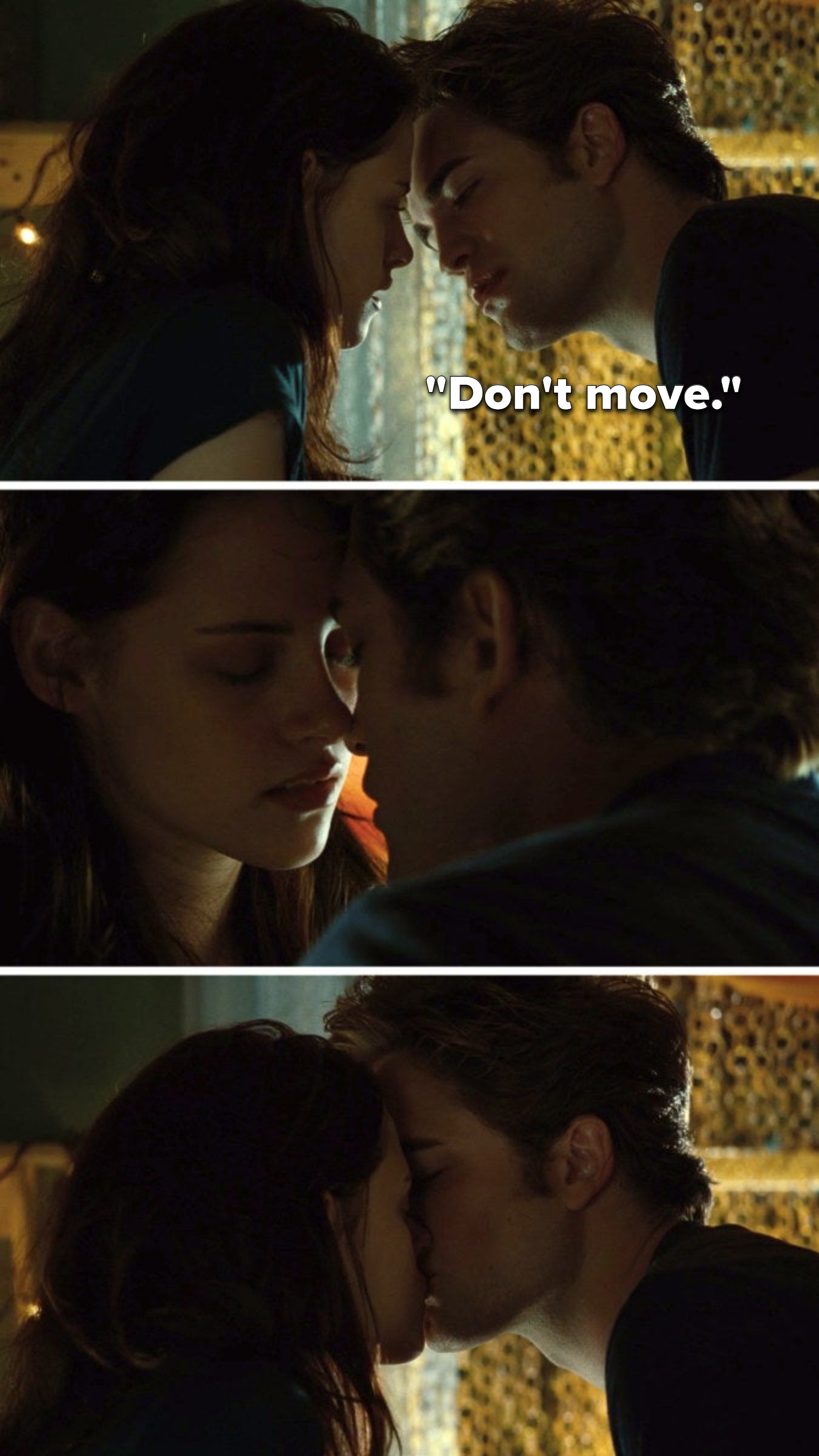 Edward says, &quot;Don&#x27;t move&quot; and they kiss
