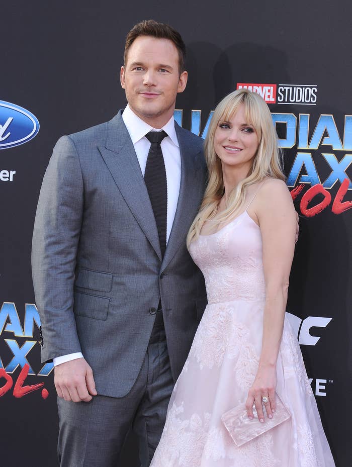 chris pratt and anna faris at the &quot;guardians of the galaxy vol 2&quot; premiere