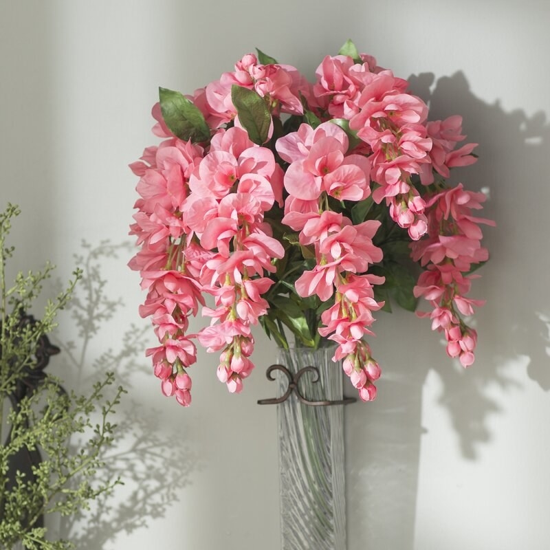 Pink flowers with green stems