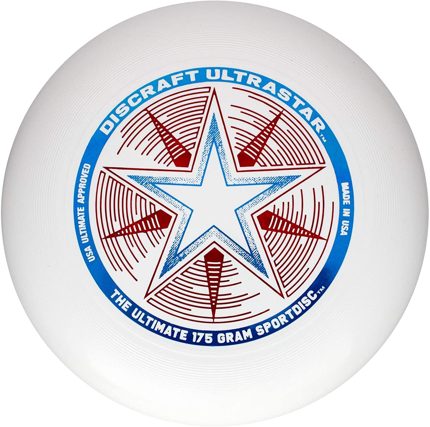 A frisbee with a star on it 