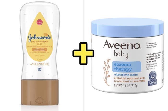 Johnson&#x27;s shea &amp;amp; cocoa butter gel and Aveeno baby eczema cream