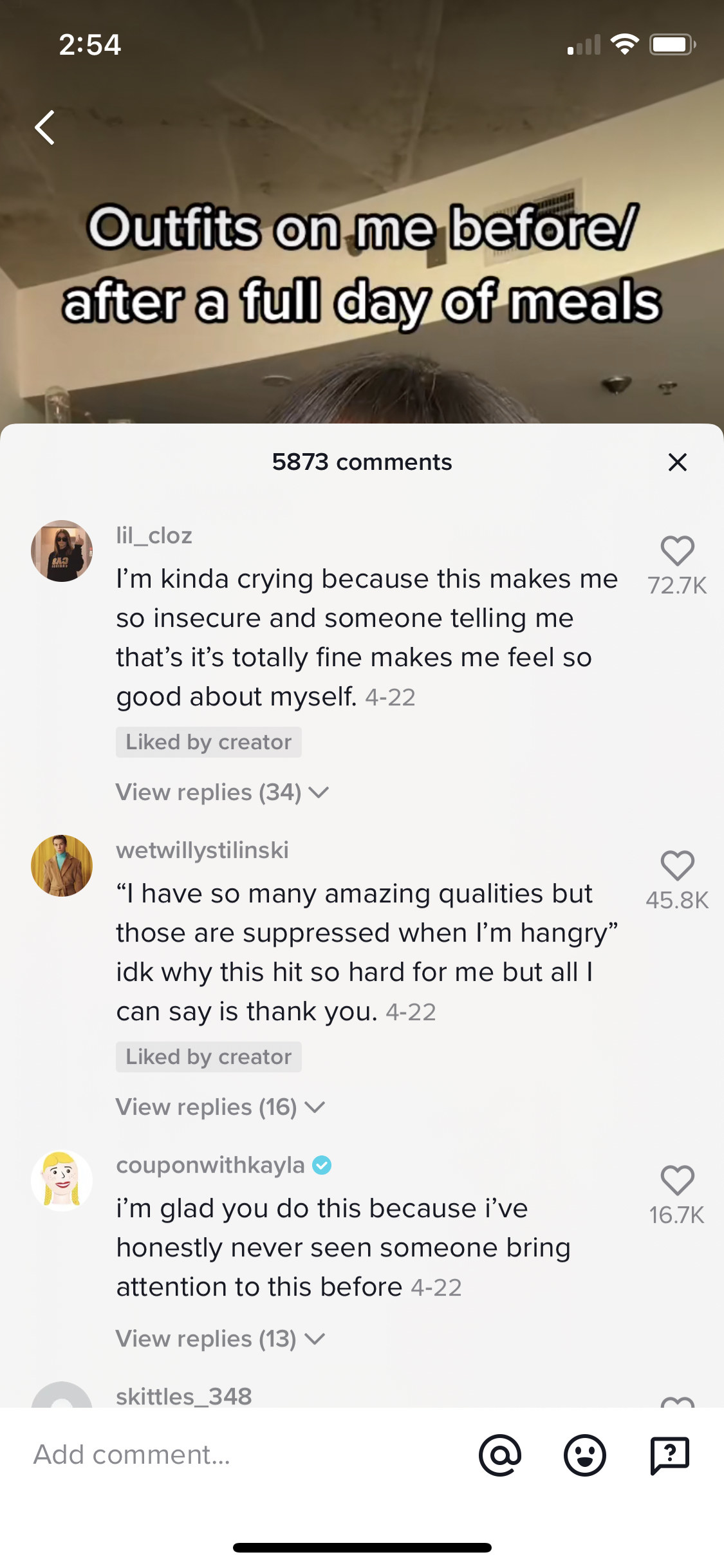 Screenshot of positive comments on clara&#x27;s tiktok thanking her
