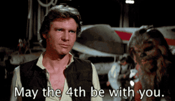 GIF of Han Solo saying &quot;May the 4th be with you&quot;