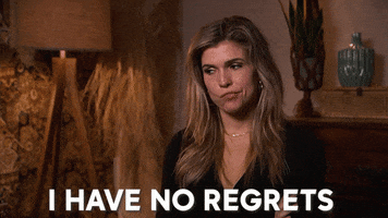 A gif from the bachelor of a contestant saying, &quot;I have no regrets&quot; 