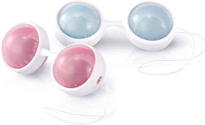 The beads in pink and blue