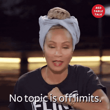 GIF saying &quot;no topic is off-limits&quot;