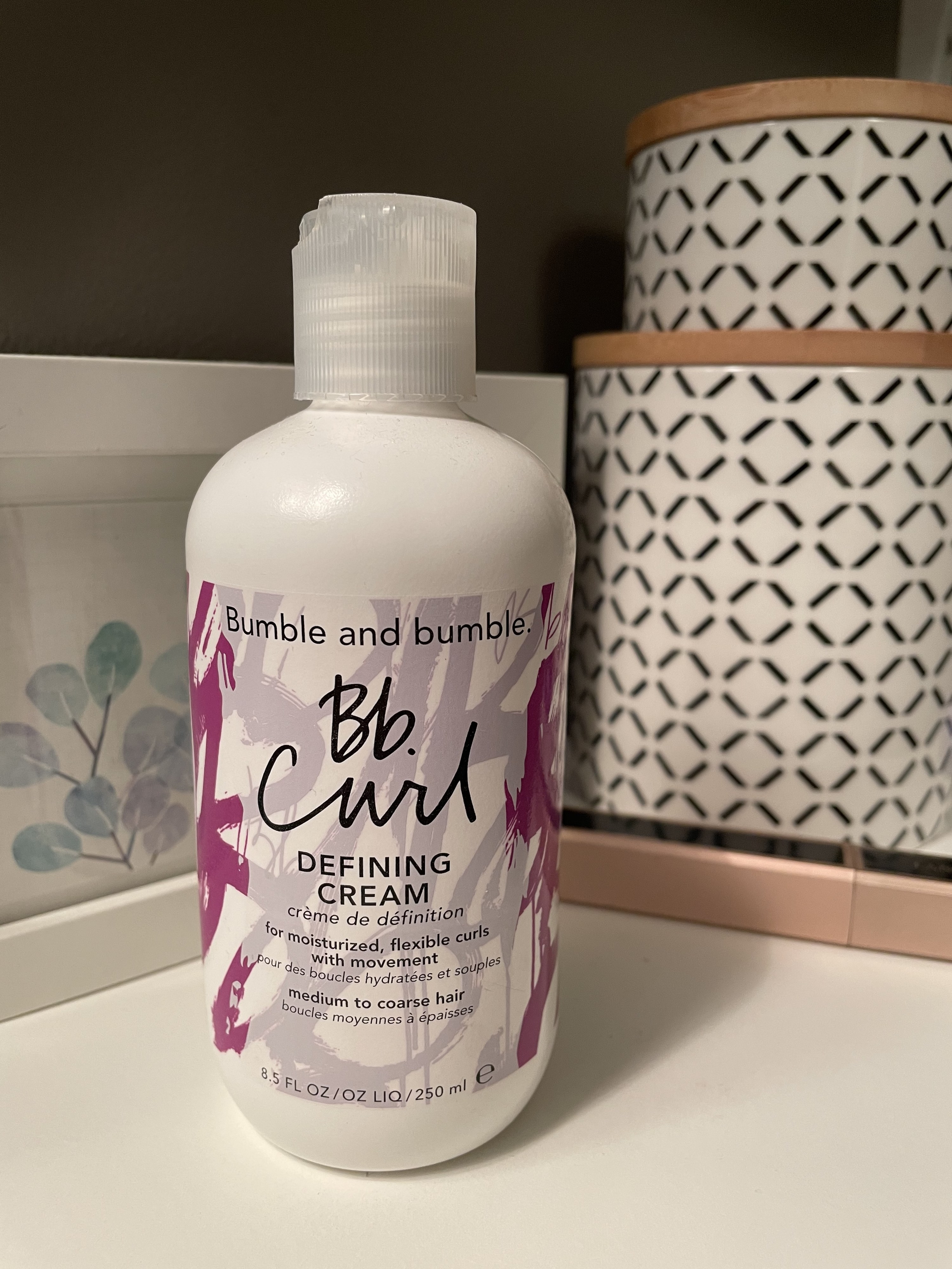 The bottle of BB curl defining cream 