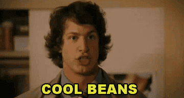 Andy Samberg saying, &quot;cool beans&quot;